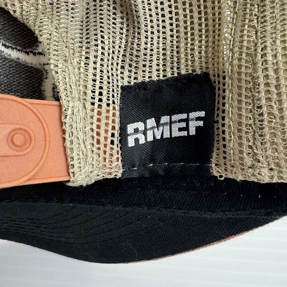 RMEF Trucker Hat Rocky Mountain Elk Foundation Orange Mesh Snapback Outdoor Cap - Picture 5 of 9